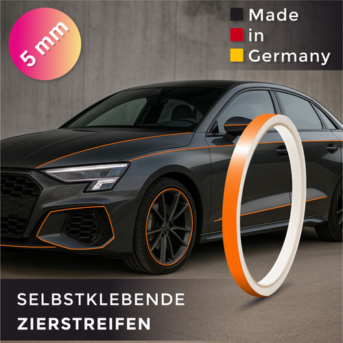 10m 5mm orange zierstreifen - 10m, x