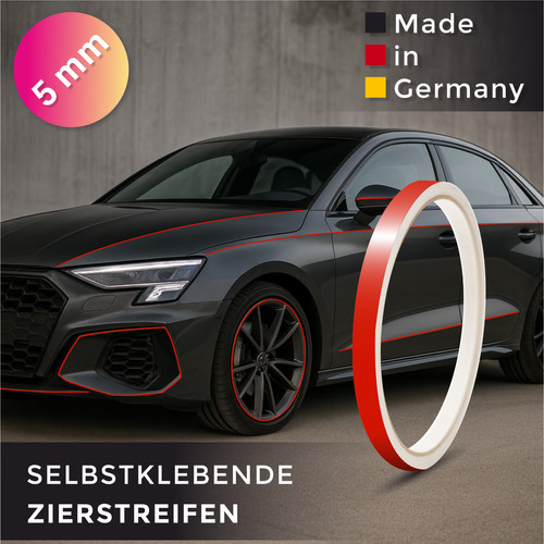 10m 5mm hellrot zierstreifen - x,