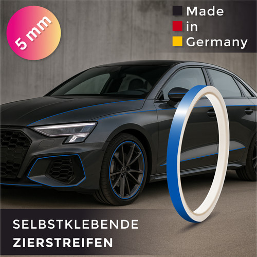10m 5mm blau zierstreifen - blau,